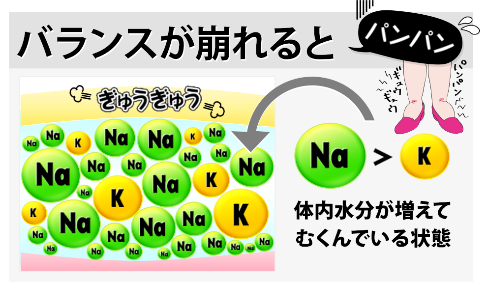 バランスが崩れると パンパン 体内水分が増えてパンパンな状態